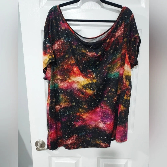 Torrid Cosmos Performance Jersey Off-Shoulder Short Sleeve Active Tee Size 3 - Picture 2 of 12